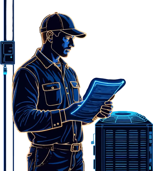 Técnico HVAC trabajando